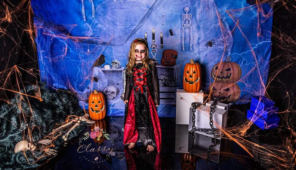 Kate Halloween Pumpkin And Dragonfly Decorations Backdrop for Photography designed by Studio Gumot -UK