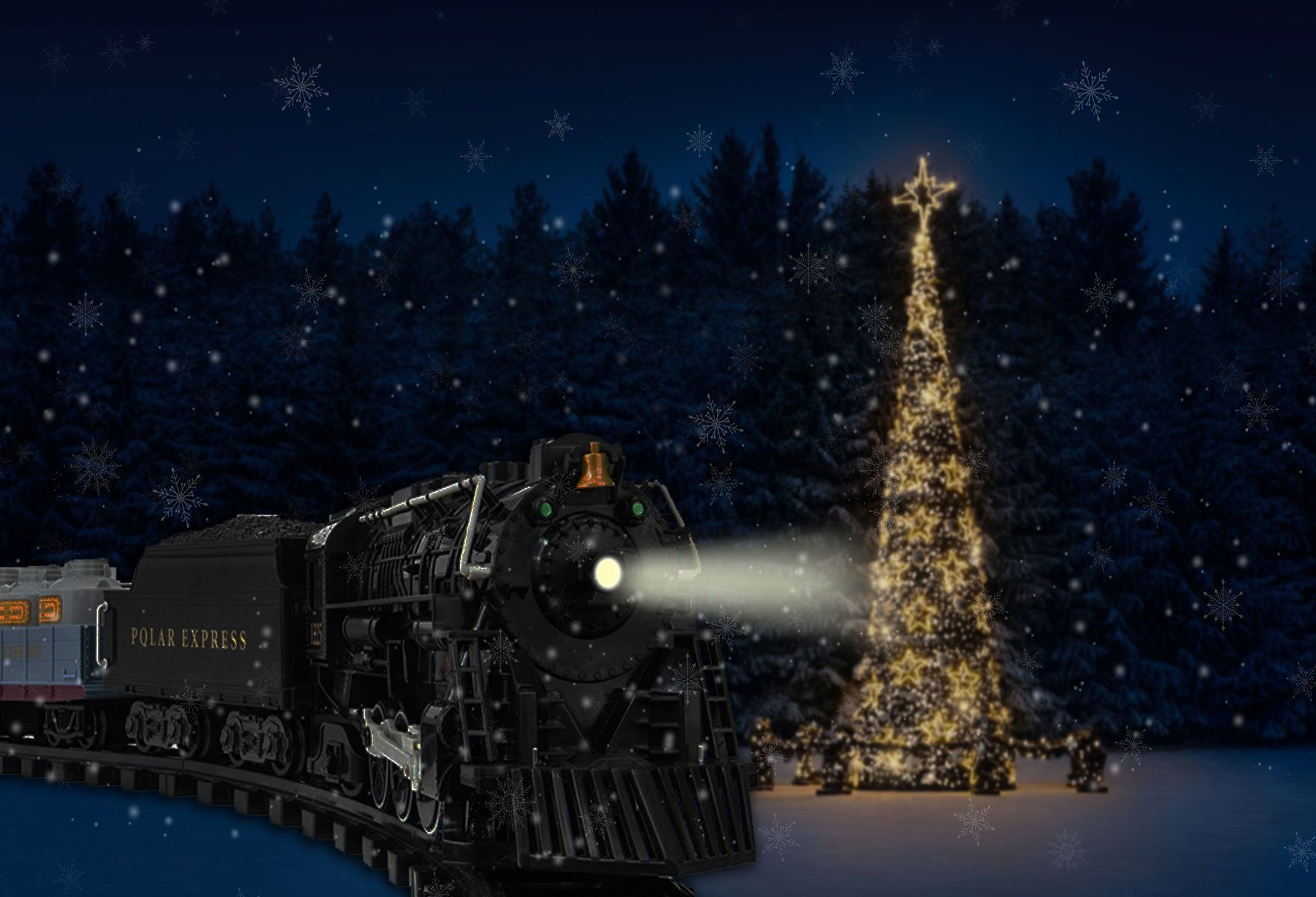 Polar Express Christmas Winter Backdrop