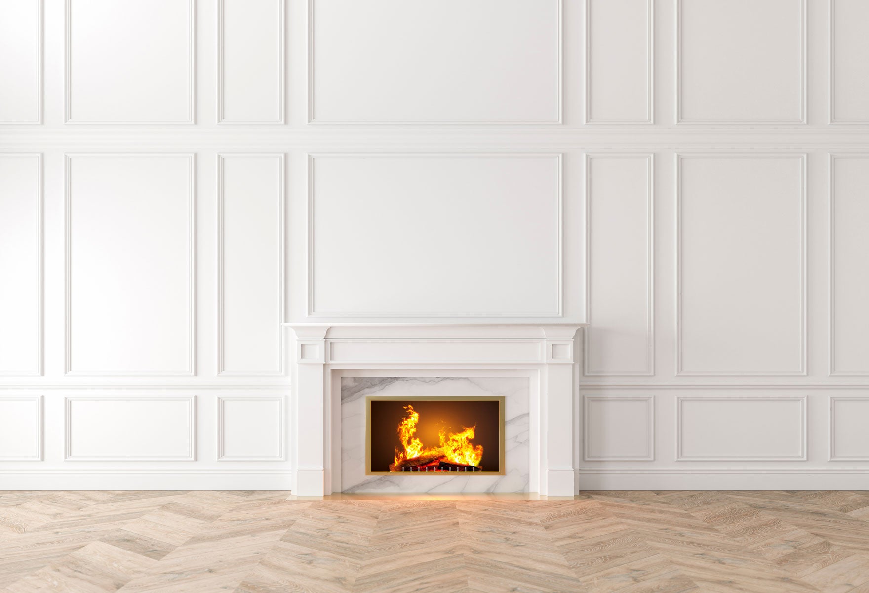 Kate Fireplace White Wall Wood Floor Backdrops for Photography -UK