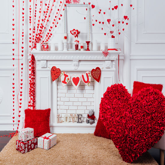 Kate Valentine's Day White House Backdrop for Photography -UK