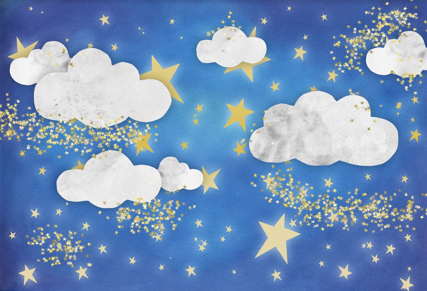 Kate Baby Skies Clouds With Tiny Stars Backdrop for Photography Designed by Mini MakeBelieve - Kate backdrops UK