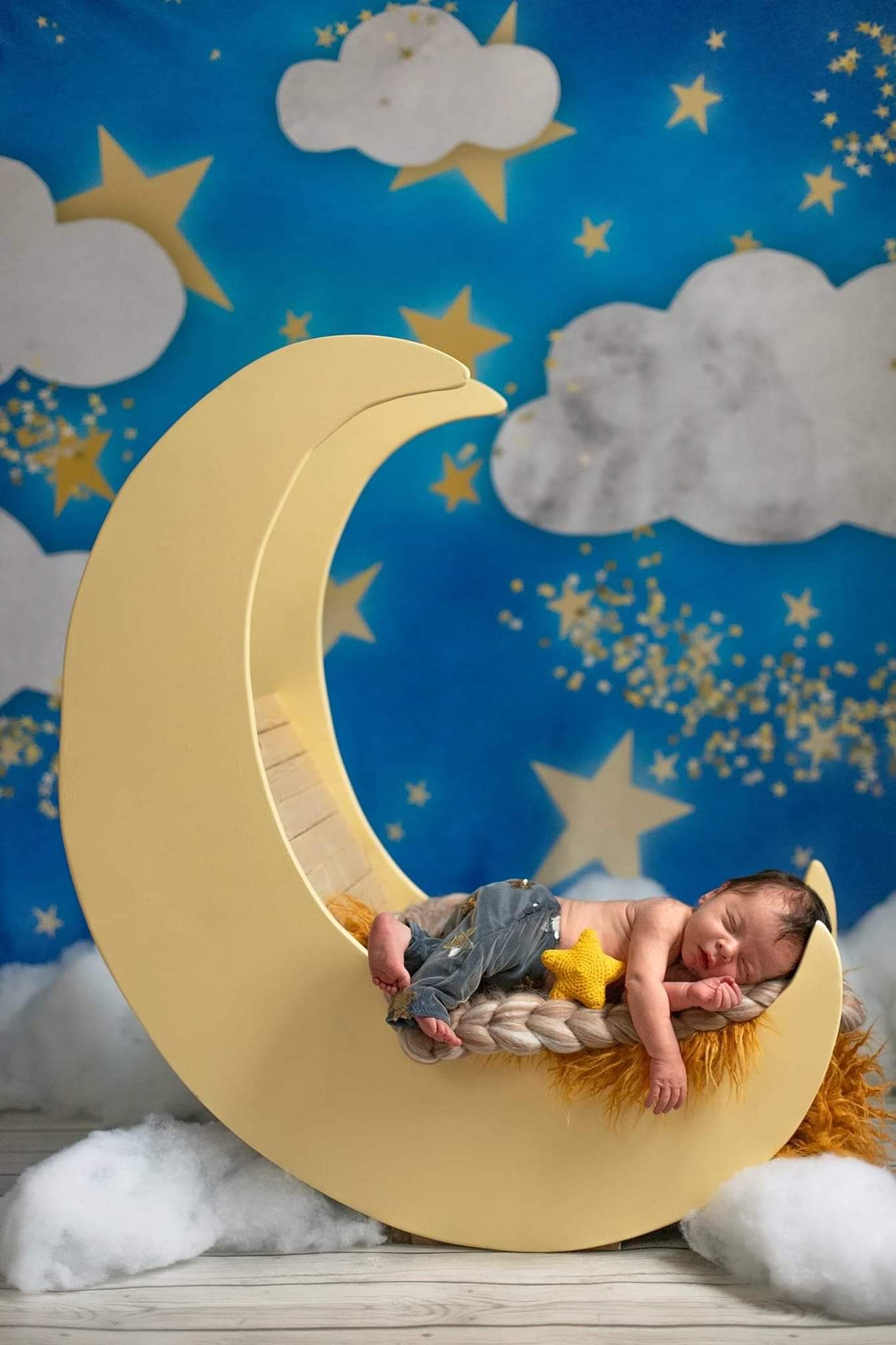 Kate Baby Skies Clouds With Tiny Stars Backdrop for Photography Designed by Mini MakeBelieve -UK