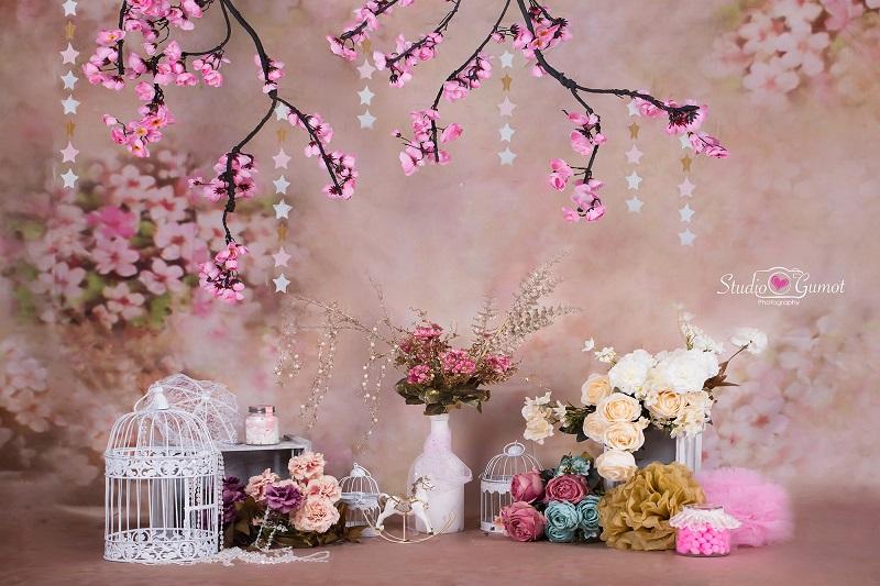 Kate floral antique pink for cake smash backdrop designed by Studio Gumot -UK