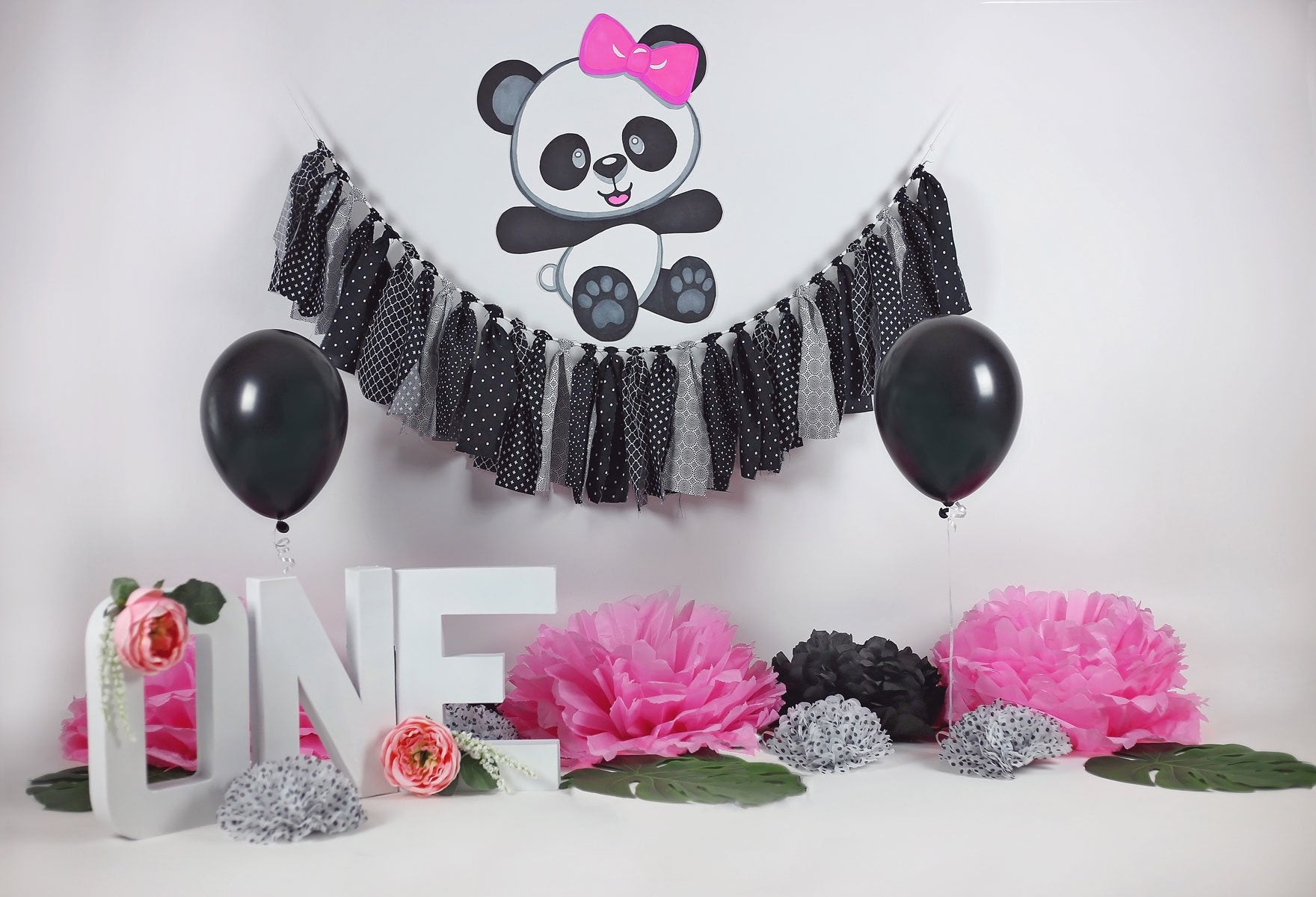 Kate Pretty Panda Birthday Children Backdrop Designed by Sherie Skelly -UK
