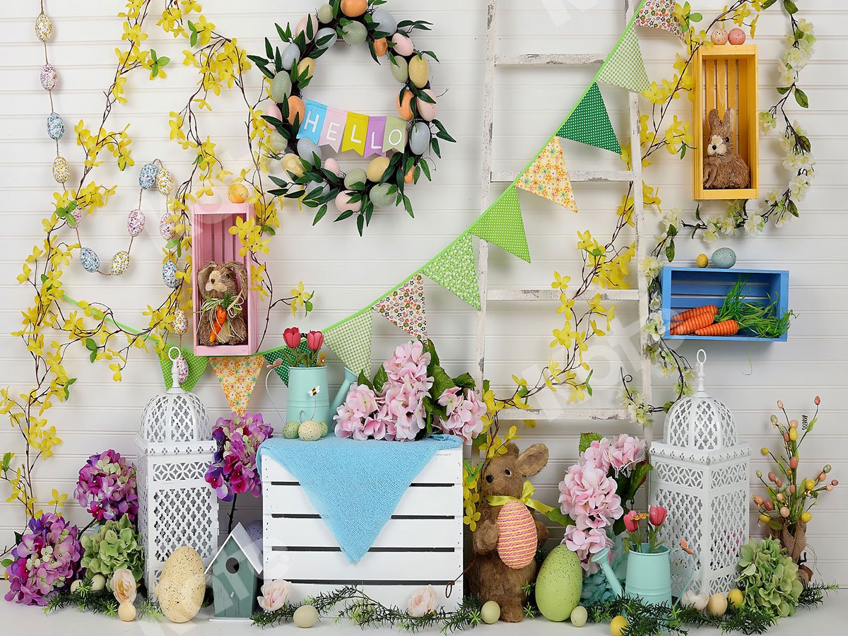 Kate Hello Spring Home Backdrop for Easter session -UK