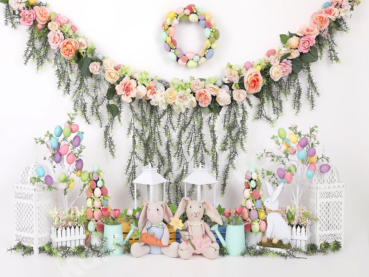 Kate Easter Swag Floral Backdrop for photography -UK