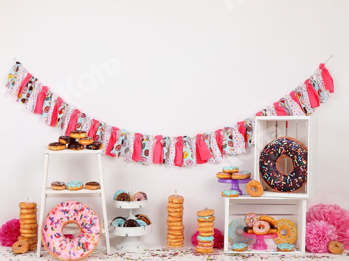 Kate Pink Donut Banners Children Backdrop -UK