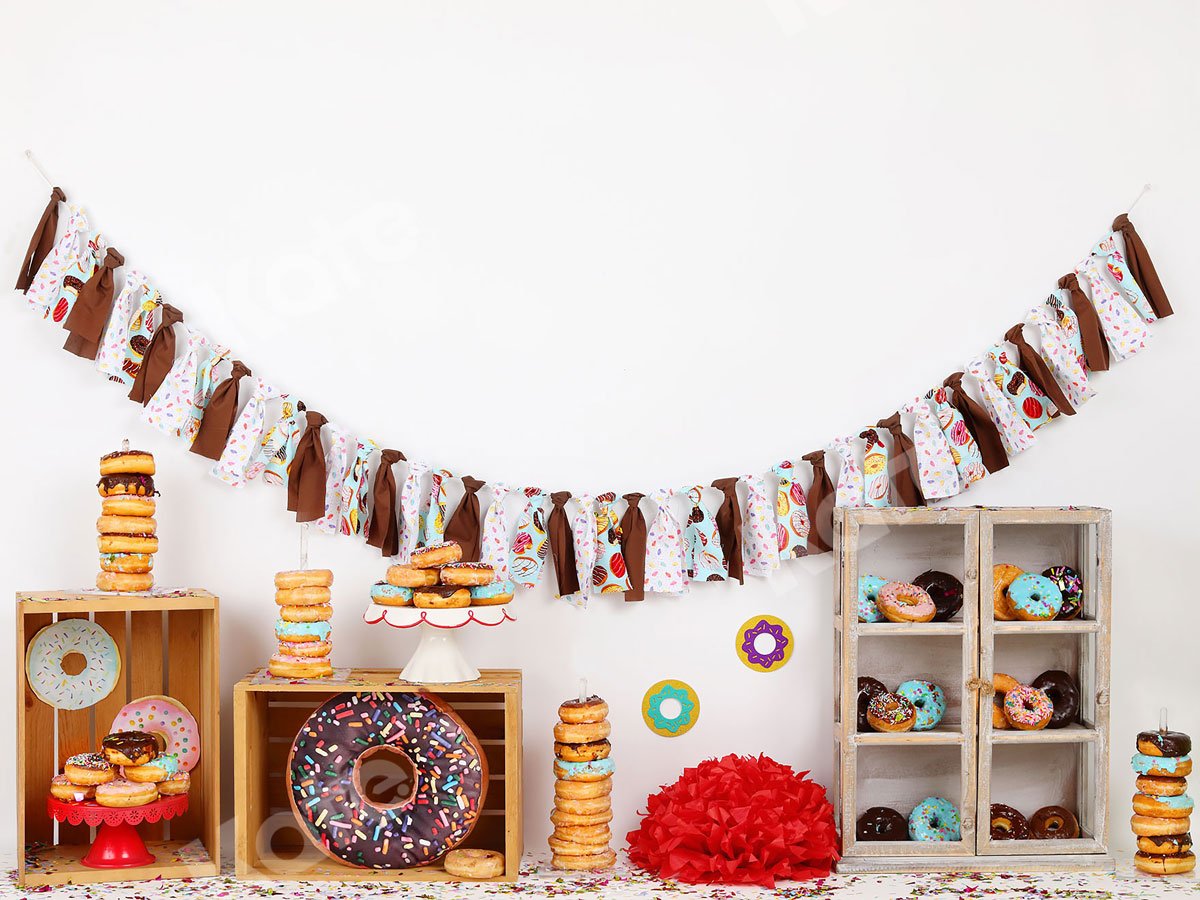 Kate Chocolate Donut Banners Children Backdrop -UK