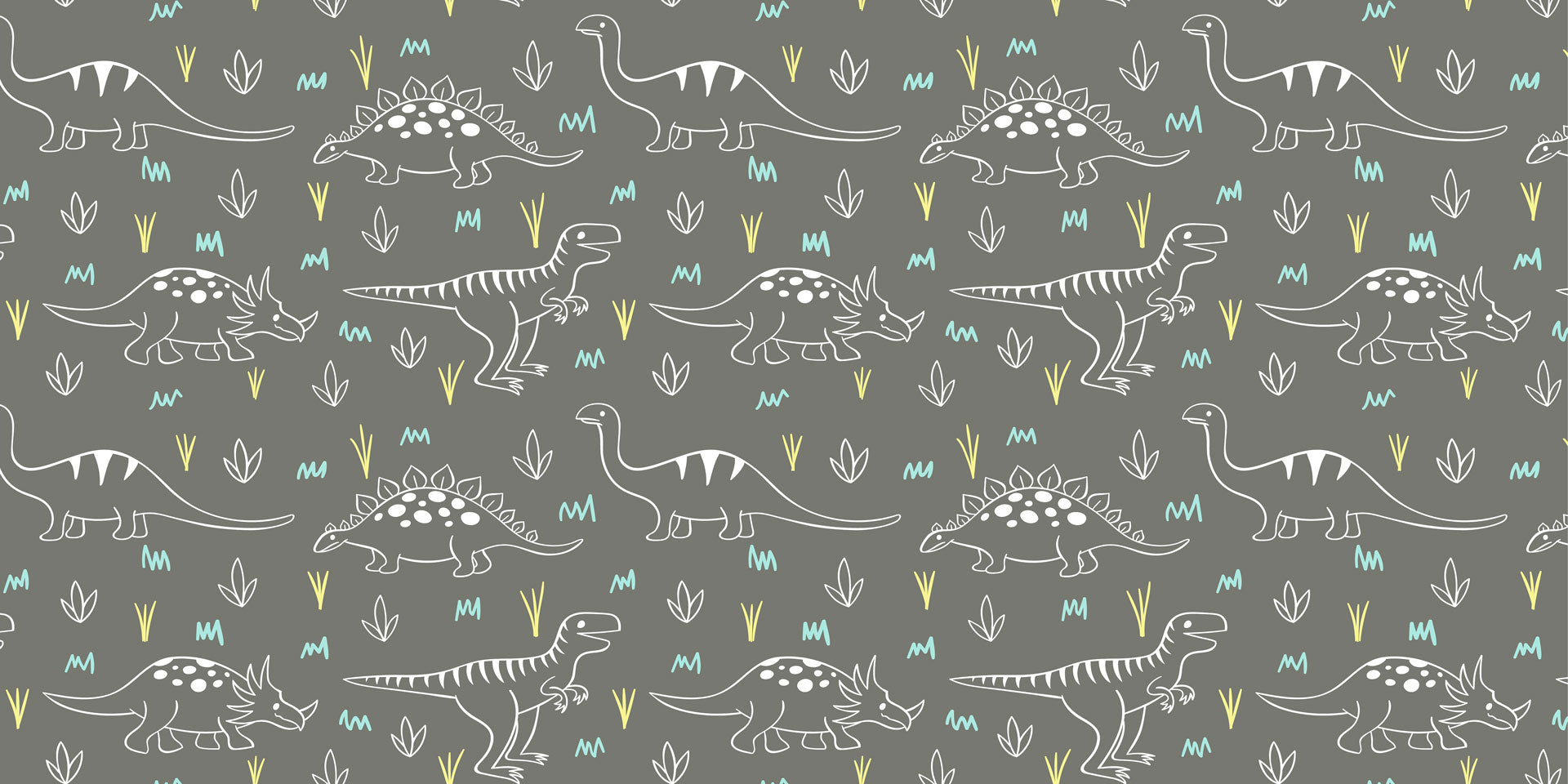 Kate Gray White Small Dinosaur Backdrop Designed by Amanda Moffatt -UK