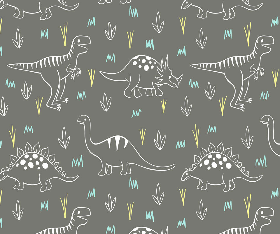 Kate Gray White Small Dinosaur Backdrop Designed by Amanda Moffatt -UK