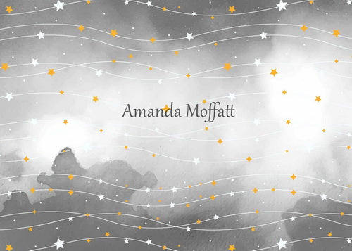 Kate Light Grey Sky and Yellow Star Backdrop for Children Photography Designed by Amanda Moffatt -UK