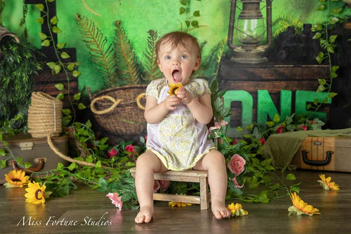 Kate Summer Jungle 1st Birthday Backdrops Designed by Arica Kirby