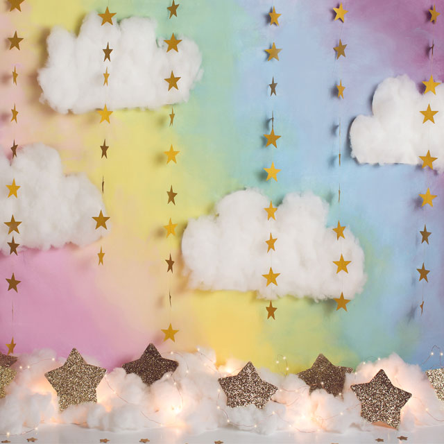 Kate Fantasy Background with Clouds Stars Backdrop for Photography Designed by Megan Leigh Photography -UK