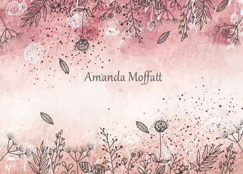 Kate Watercolour and Wildflowers Backdrop for Photography Designed by Amanda Moffatt -UK