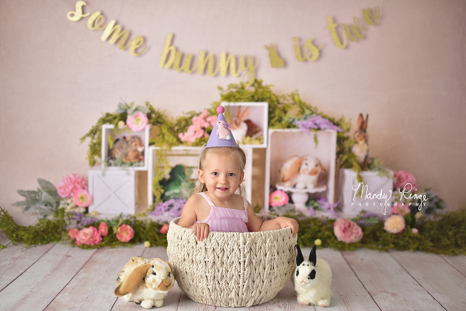 Kate Spring Rabbits Flowers Easter Backdrop Designed by Mandy Ringe Photography -UK