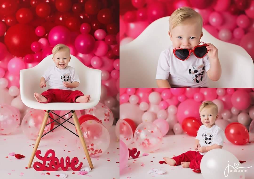 Kate Valentine’s Day Balloon Wall Backdrop for Photography Designed by Mandy Ringe Photography -UK