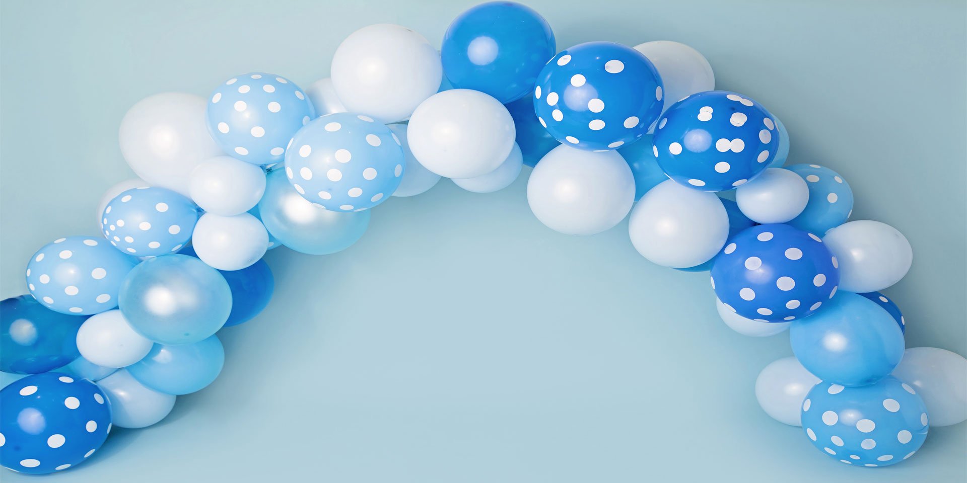 Kate Blue and White Balloons Birthday Children Backdrop Designed by Kerry Anderson -UK