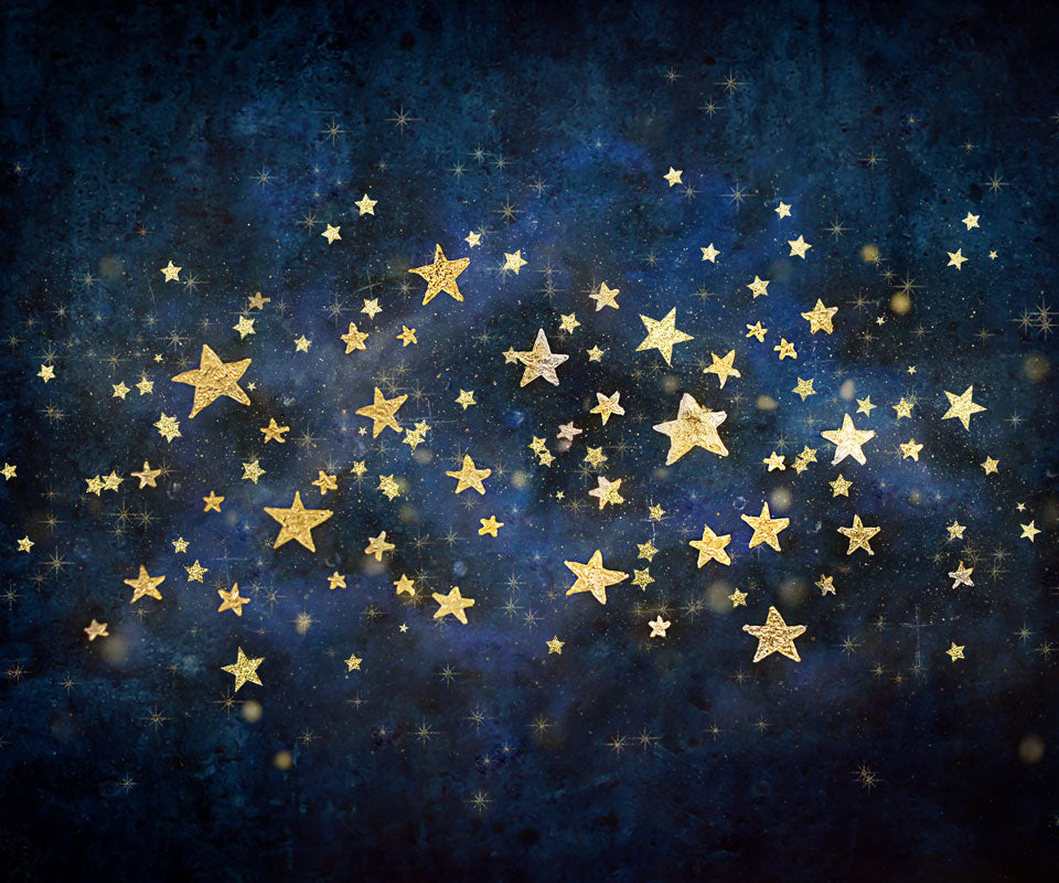 Kate Night Sky Gold Stars Backdrop Designed by Mandy Ringe Photography -UK