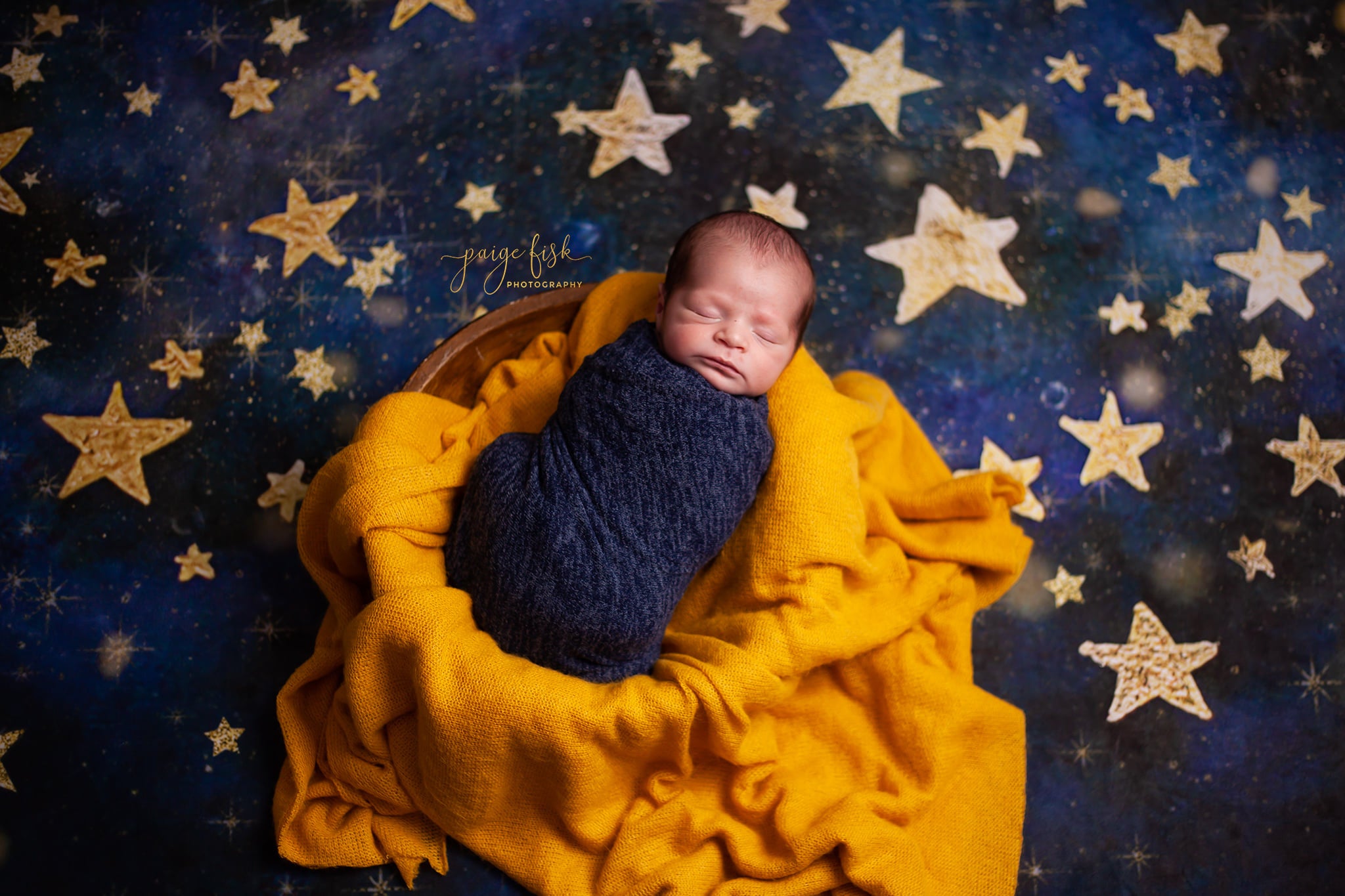 Kate Night Sky Gold Stars Backdrop Designed by Mandy Ringe Photography -UK