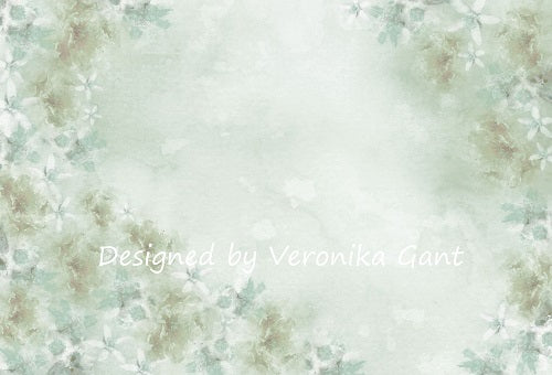 Kate Fine Art Watercolors Green Flowers Abstract Backdrop designed by Veronika Gant -UK