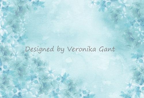Kate Fine Art Watercolors Blue Flowers Abstract Backdrop designed by Veronika Gant -UK