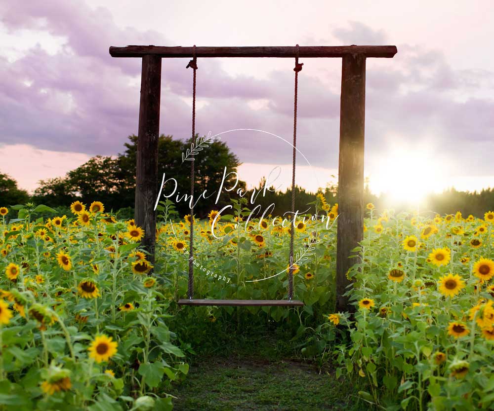Kate Summer Sunflower Swing Backdrop Designed by Pine Park Collection -UK
