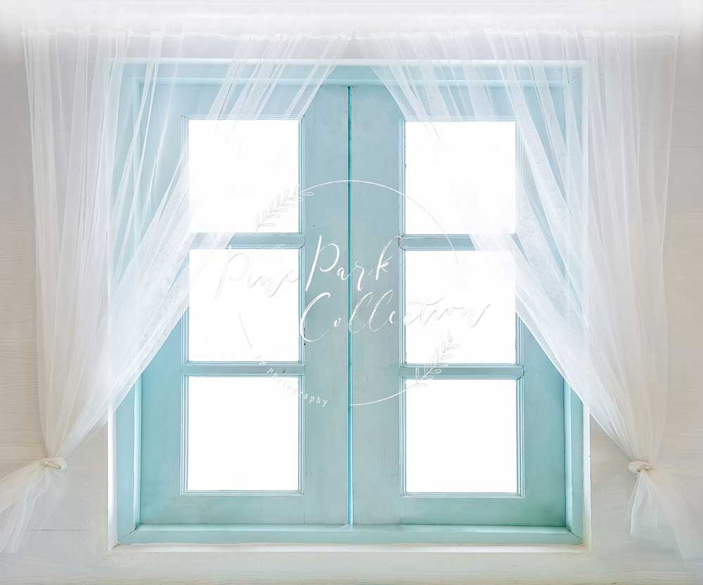 Kate Teal Window Doors Backdrop Designed by Pine Park Collection -UK