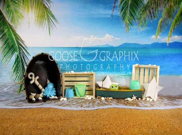 Kate Seawater Beach with Sand Backdrop Designed By Amanda Moffatt -UK