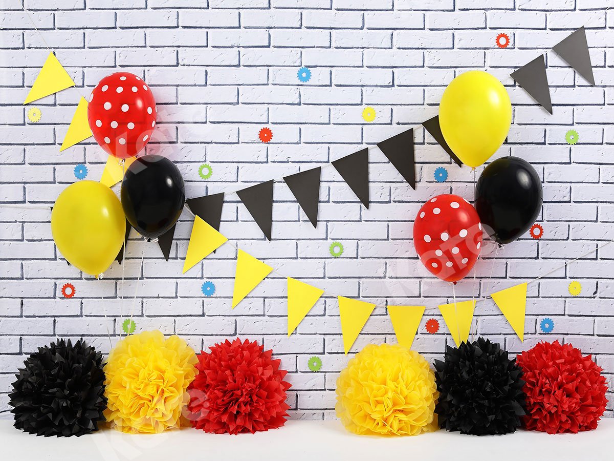 Kate Red Black & Yellow Celebration Backdrop -UK