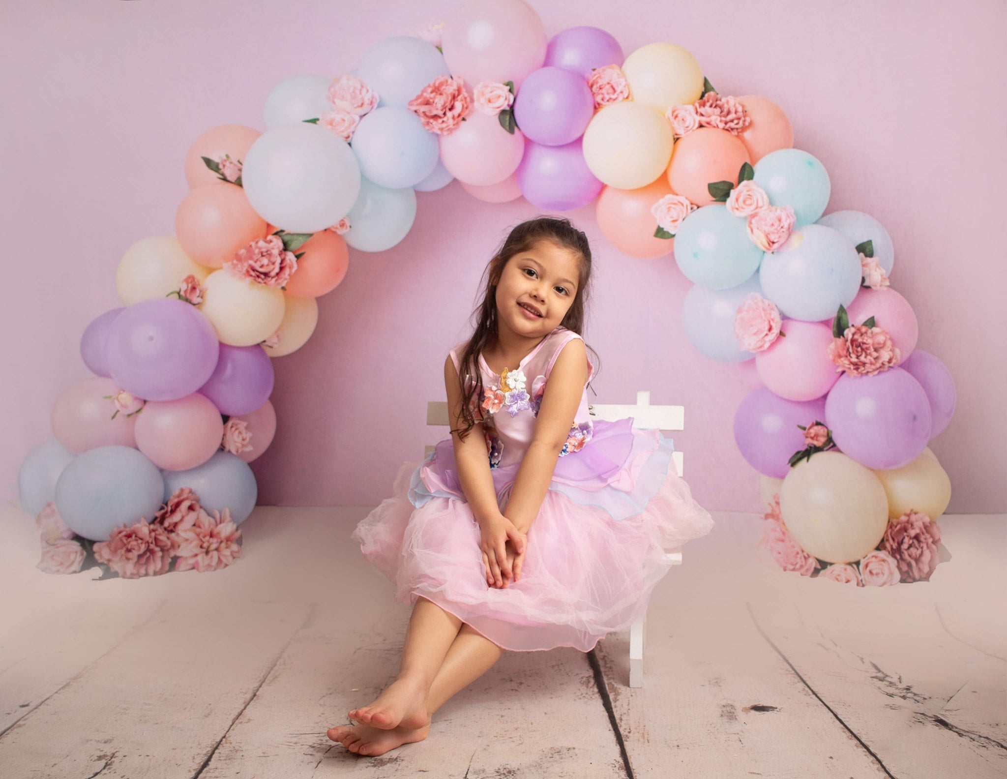 Kate Balloons Rainbow Birthday Backdrop Designed by Kerry Anderson -UK