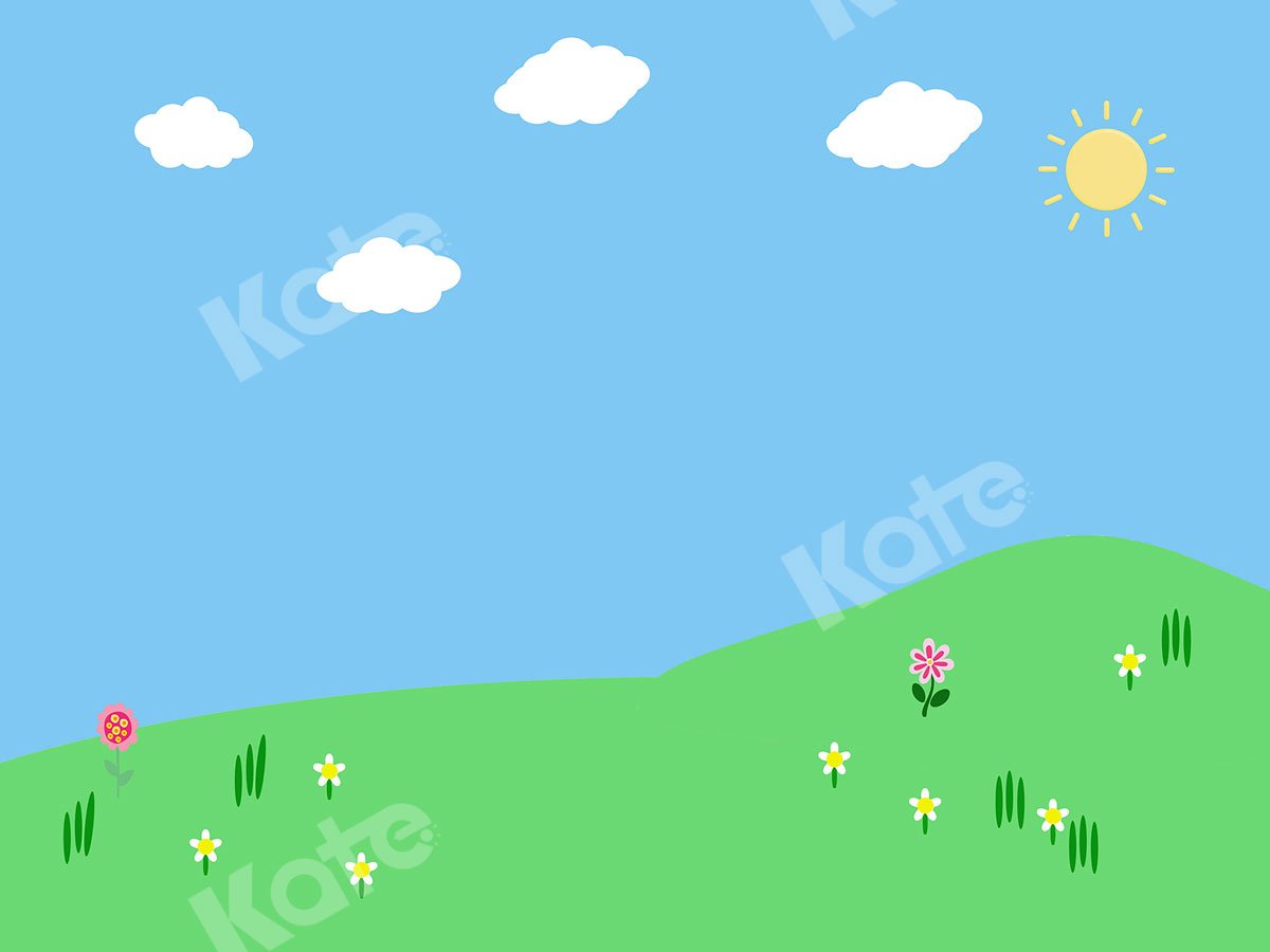 Kate Sunny Day with Clouds Children Backdrop -UK