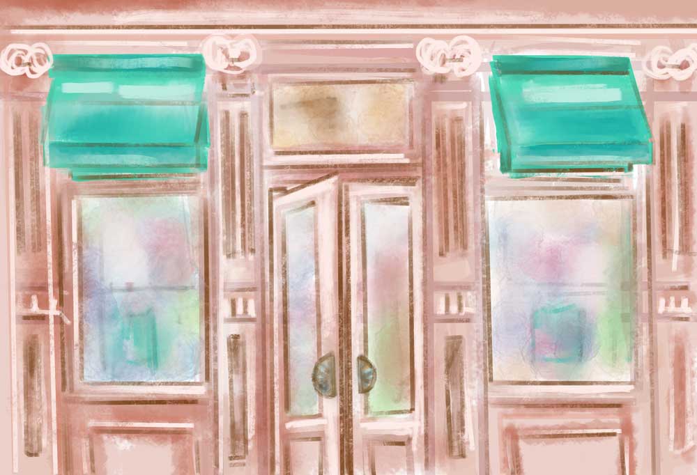 Kate building Breakfast Backdrop for Photography Designed by Modest Brushes -UK