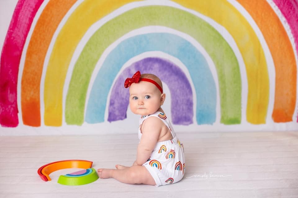 Kate Watercolor Rainbow Backdrop Designed by Mandy Ringe Photography -UK