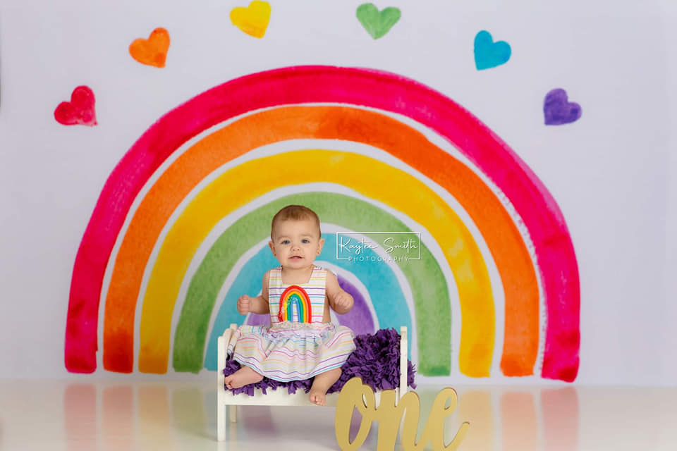 Kate Watercolor Rainbow Backdrop Designed by Mandy Ringe Photography -UK