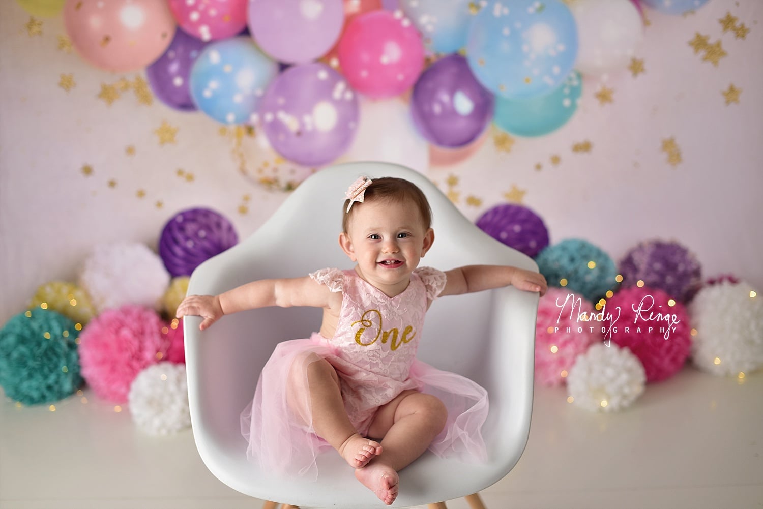 Kate Birthday Balloons and Stars Backdrop Designed By Mandy Ringe Photography