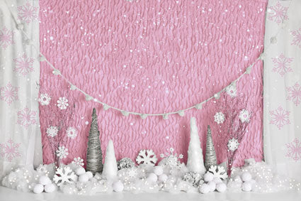 Kate Birthday Pink Winter Onederland Girly Backdrop Designed By Mandy Ringe Photography -UK