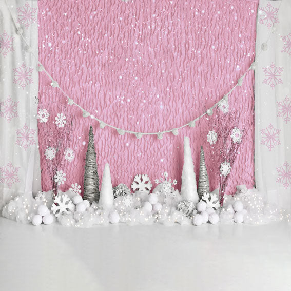 Kate Birthday Pink Winter Onederland Girly Backdrop Designed By Mandy Ringe Photography -UK