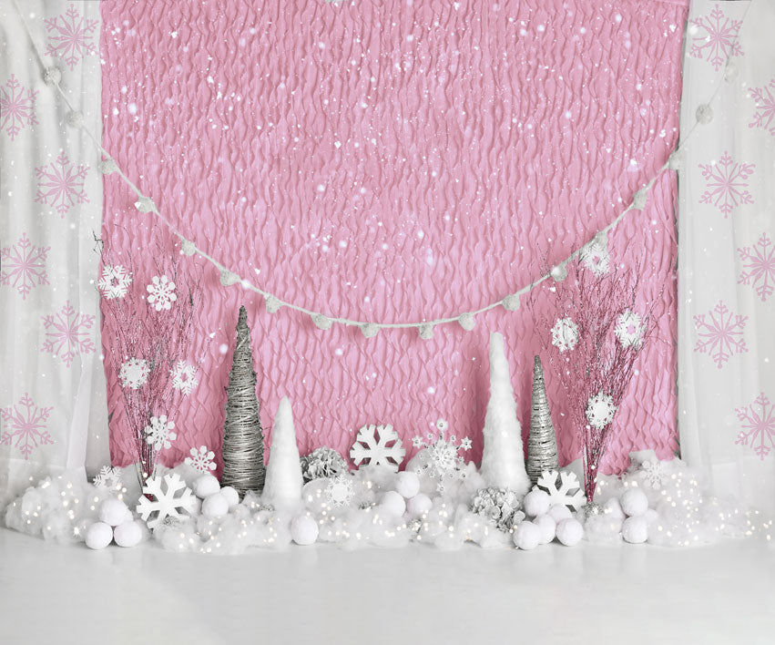 Kate Birthday Pink Winter Onederland Girly Backdrop Designed By Mandy Ringe Photography -UK