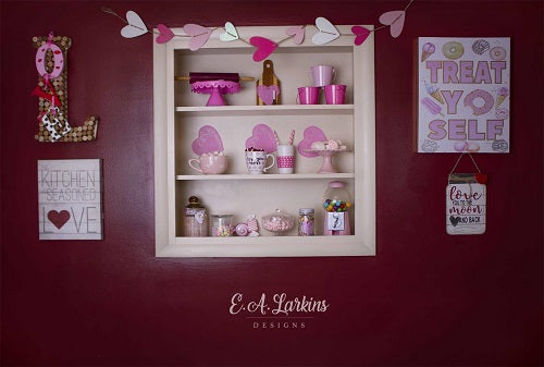 Valentines Kitchen Backdrop