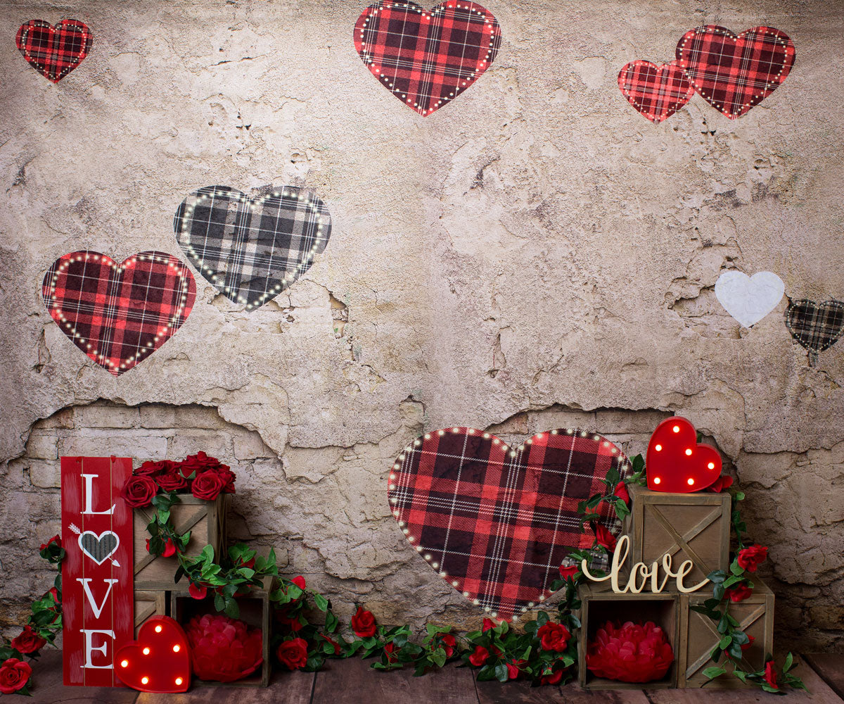 Kate Valentine's Day Brick Wall Backdrop Designed by Megan Leigh Photography -UK