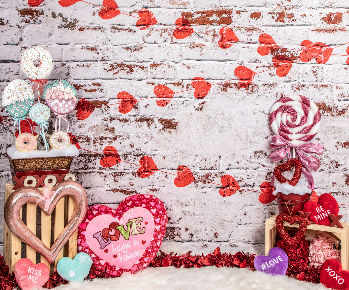 Kate Sweet Candy Valentine's Day Backdrop for Photography Designed by Lisa Olson -UK