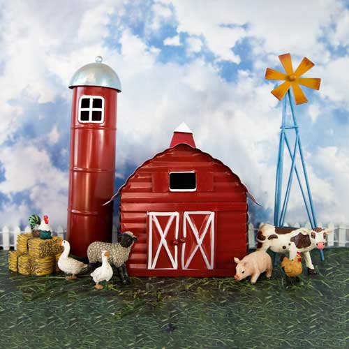 Kate Spring Barnyard Farm Backdrop Designed by Megan Leigh Photography -UK