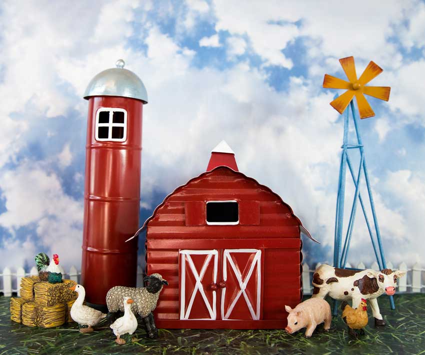 Kate Spring Barnyard Farm Backdrop Designed by Megan Leigh Photography -UK