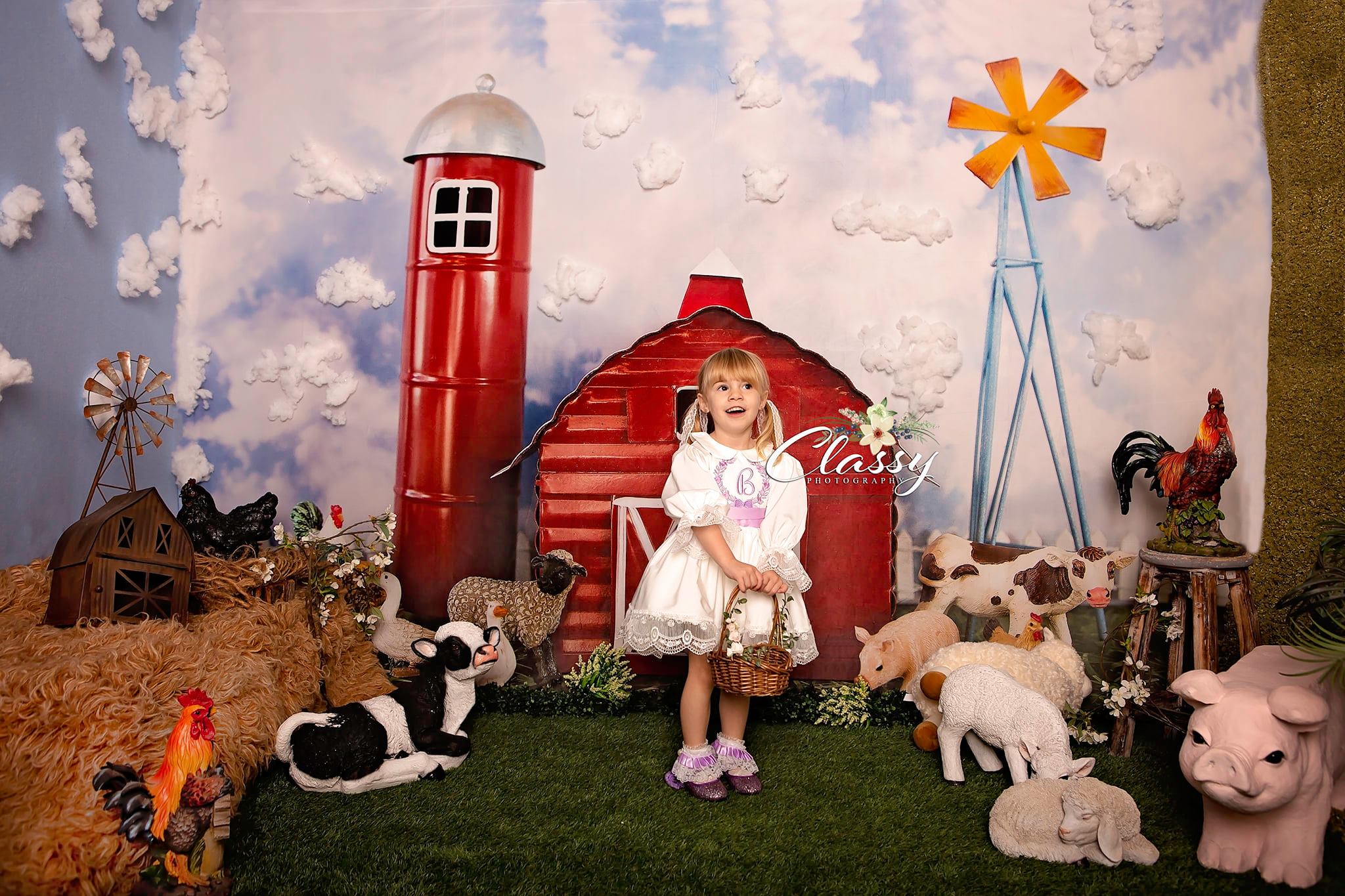 Kate Spring Barnyard Farm Backdrop Designed by Megan Leigh Photography -UK