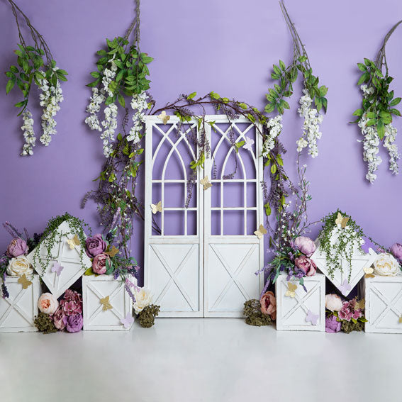 Kate Spring Purple Floral Backdrop Designed by Megan Leigh Photography -UK