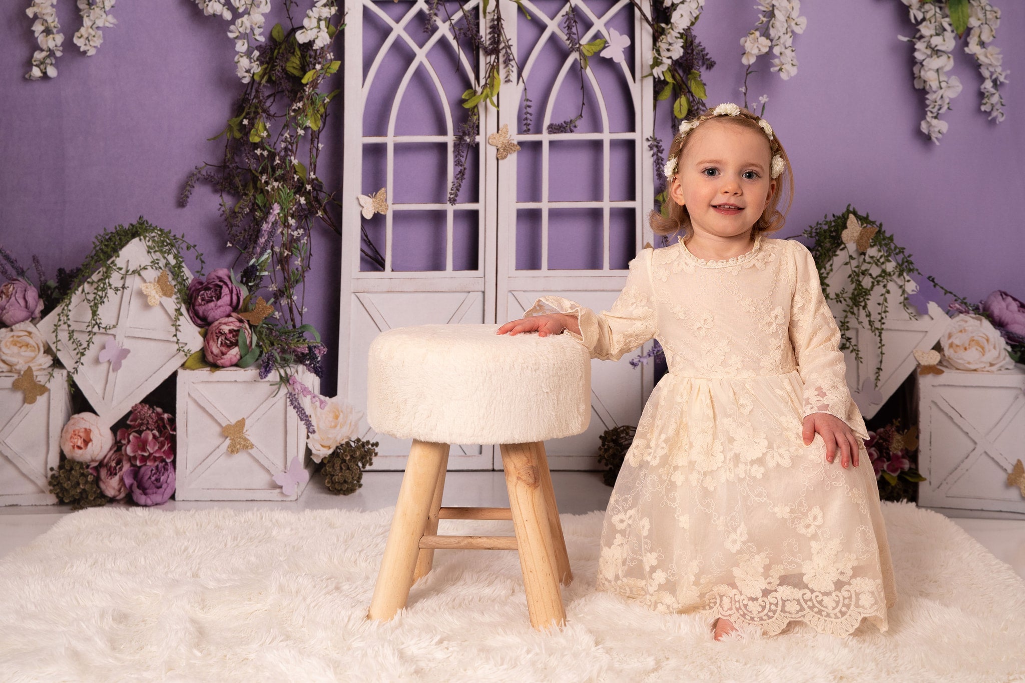 Kate Spring Purple Floral Backdrop Designed by Megan Leigh Photography -UK