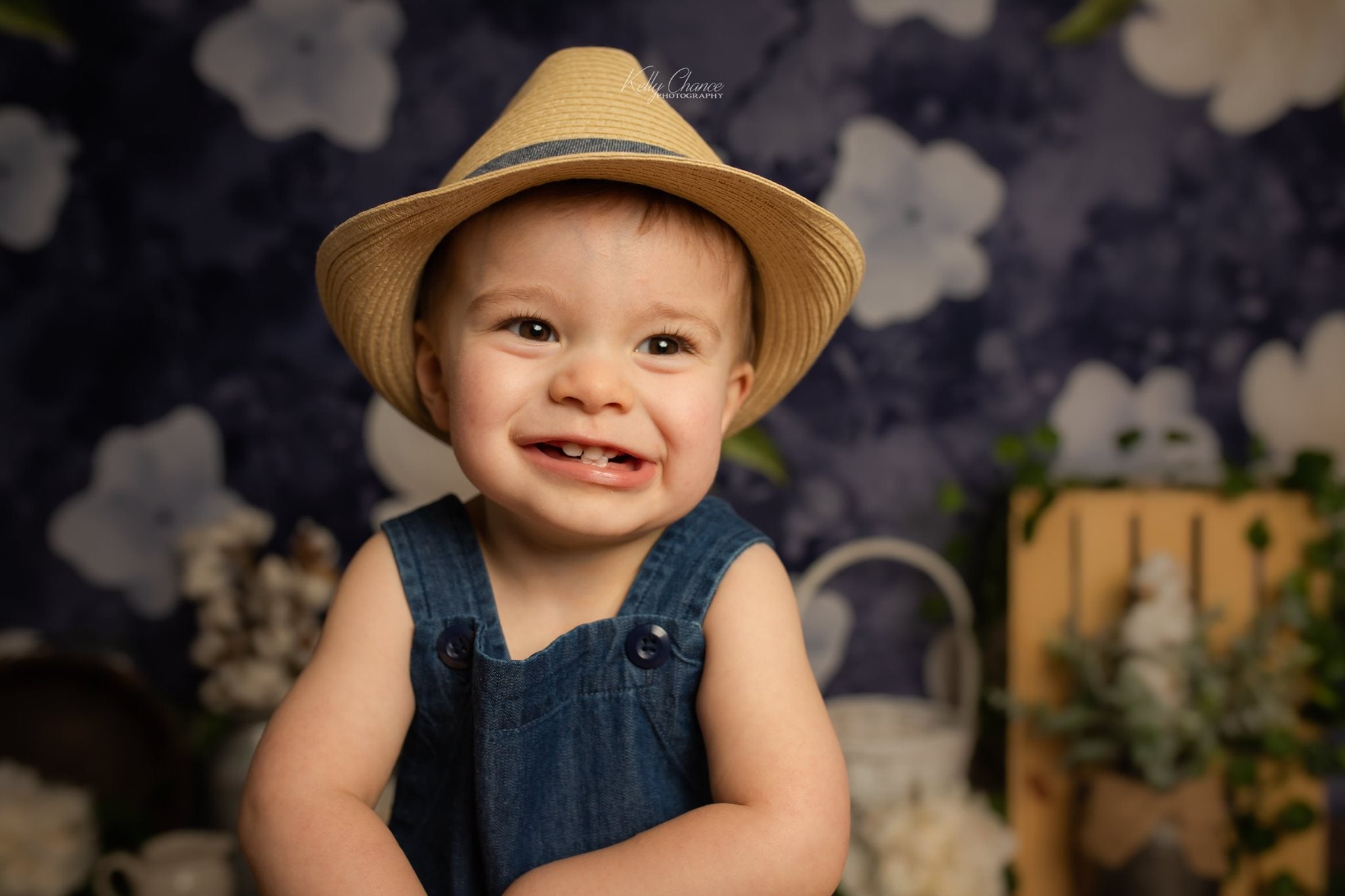 Kate Navy Flower Spring Backdrop Designed by Megan Leigh Photography -UK