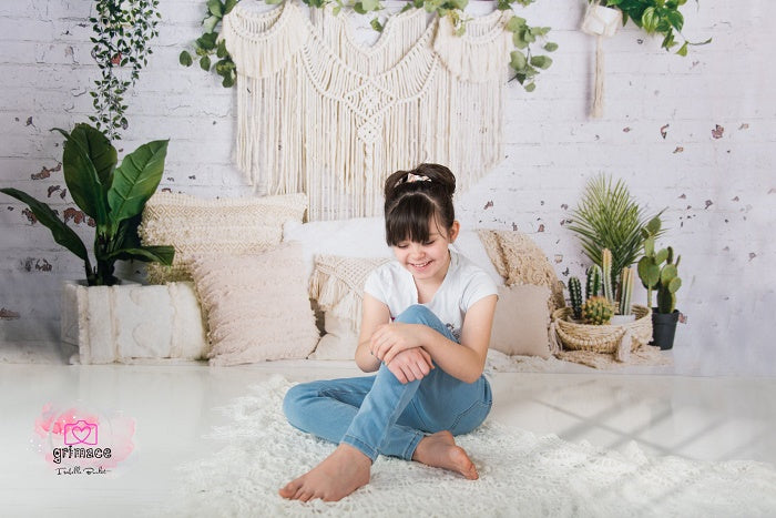 Kate Boho Macrame Pillows with Plants Backdrop Designed By Mandy Ringe Photography