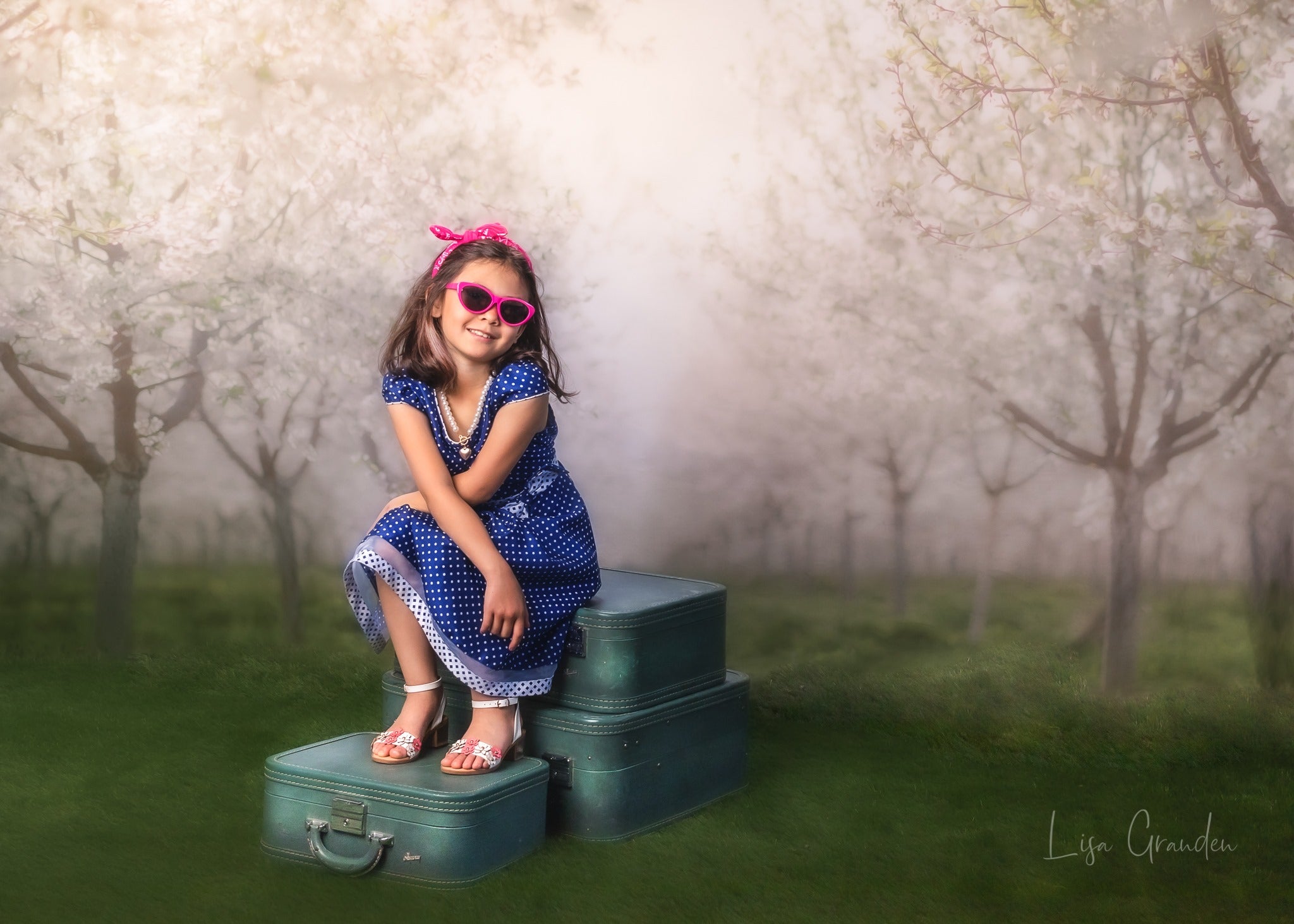 Kate Spring Orchard in White Backdrop for Photography Designed by Lisa Granden -UK