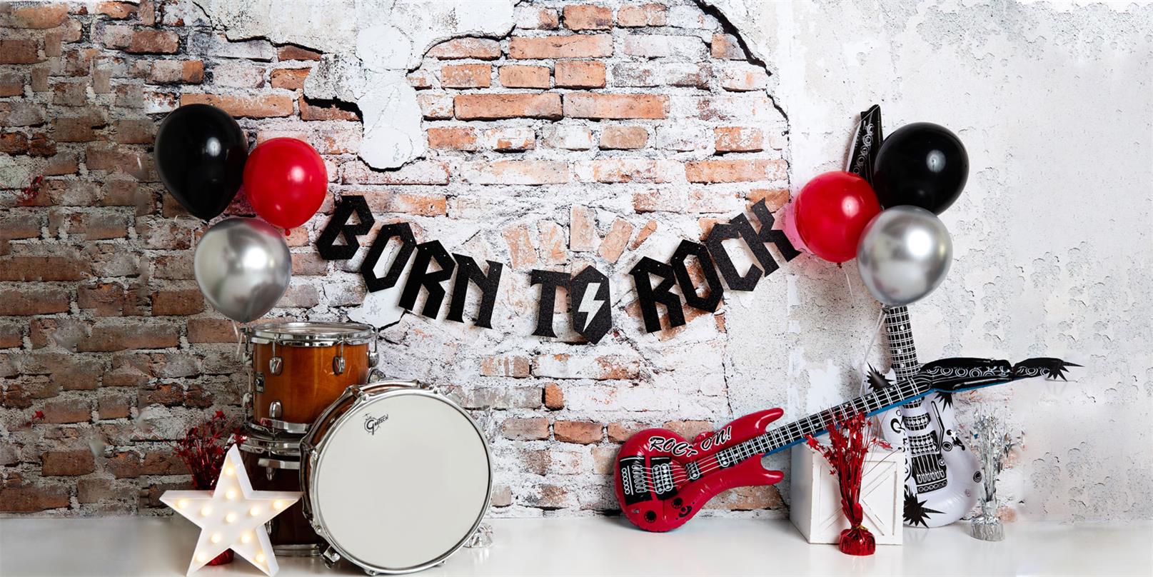 Kate Born to Rock with Guitar Children Backdrop Designed by Megan Leigh Photography -UK